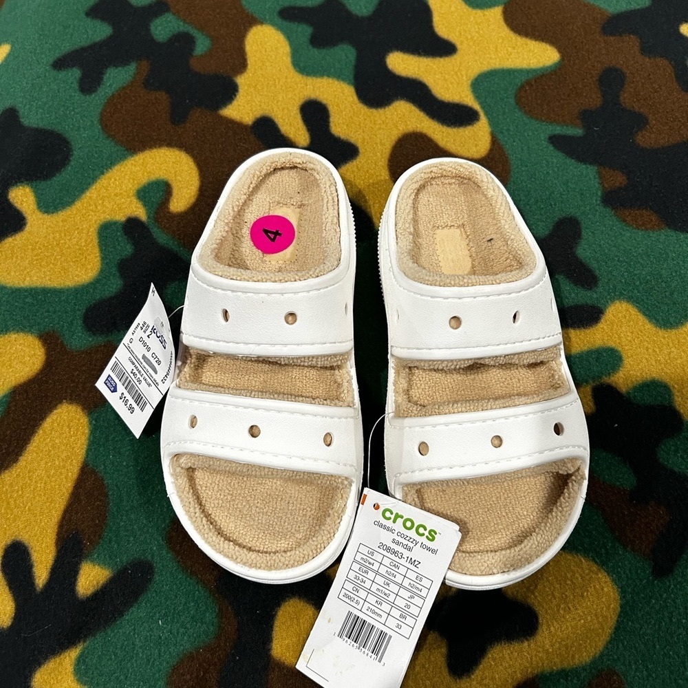 CROCS White Cream Sandals Double-Strap Comfort
